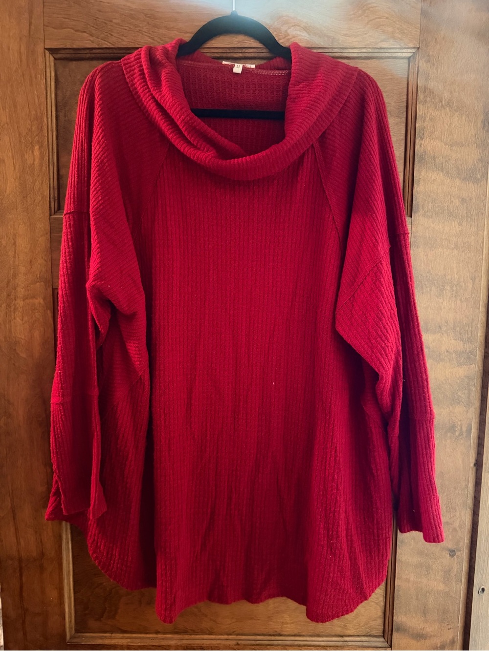 Maurices Red Cowl Neck Ribbed Sweater